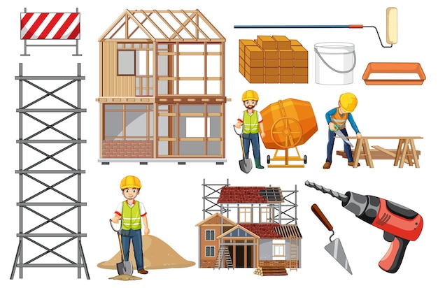 Free vector set of construction site objects