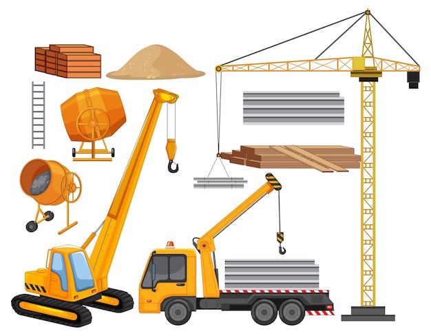 Free Vector set of construction site objects