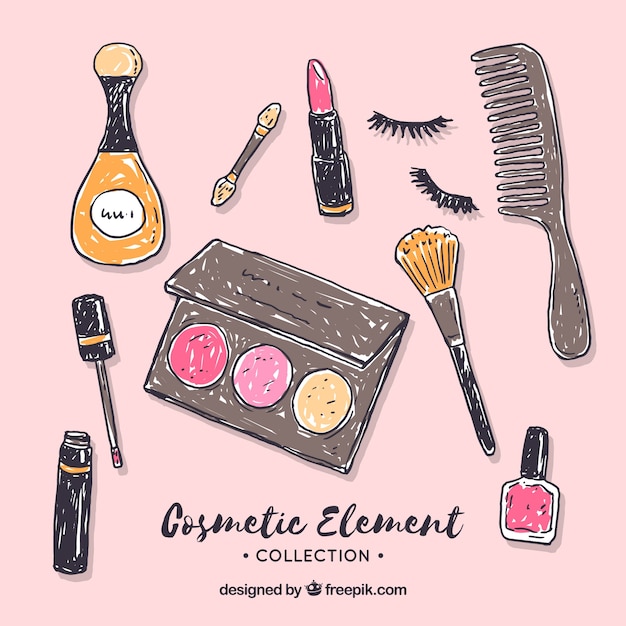 Free Vector set of cosmetics