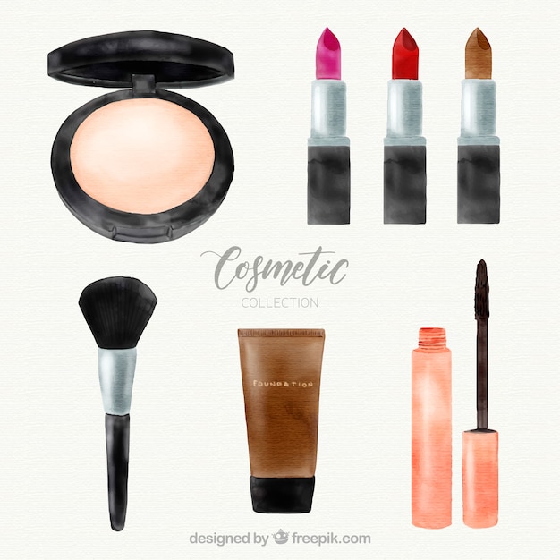 Free Vector set of cosmetics