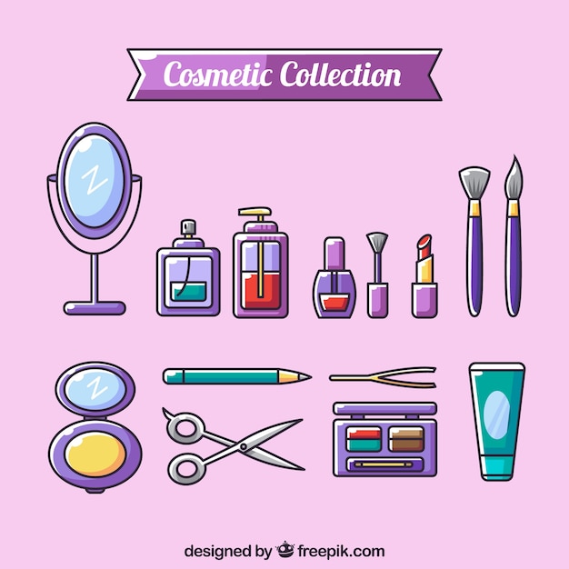 Free Vector set of cosmetics