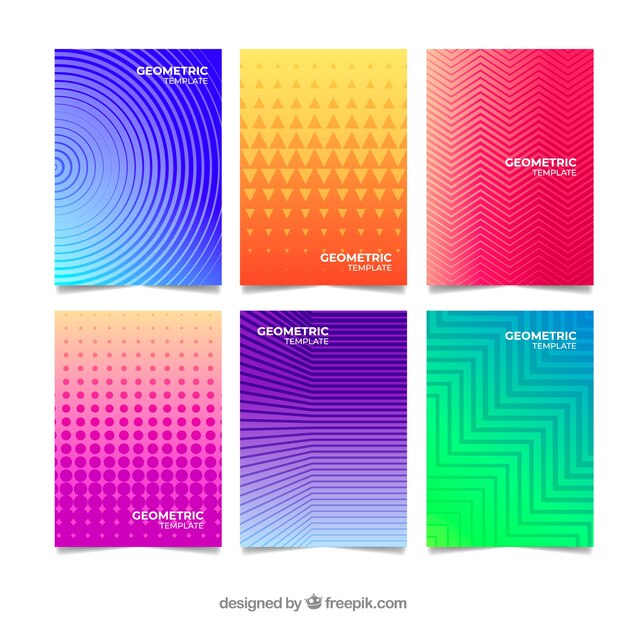 Set of cover templates with geometric design