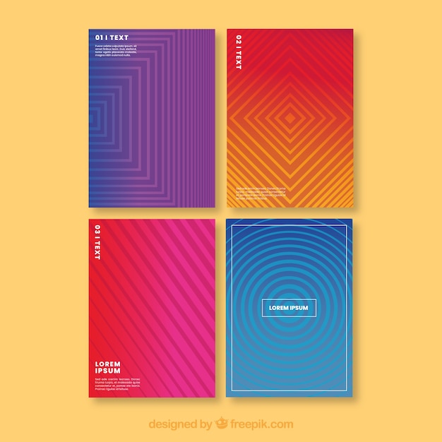 Set of cover templates with geometric design