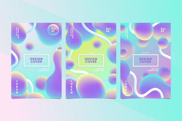 Set of creative abstract covers