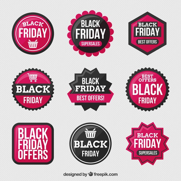 Set of creative black friday stickers