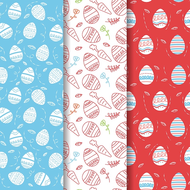 Free vector set of creative easter patterns