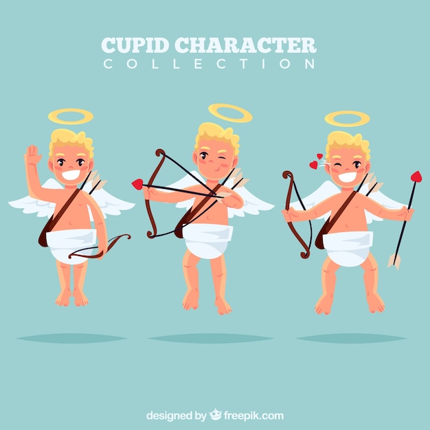 Free Vector set of cupid characters