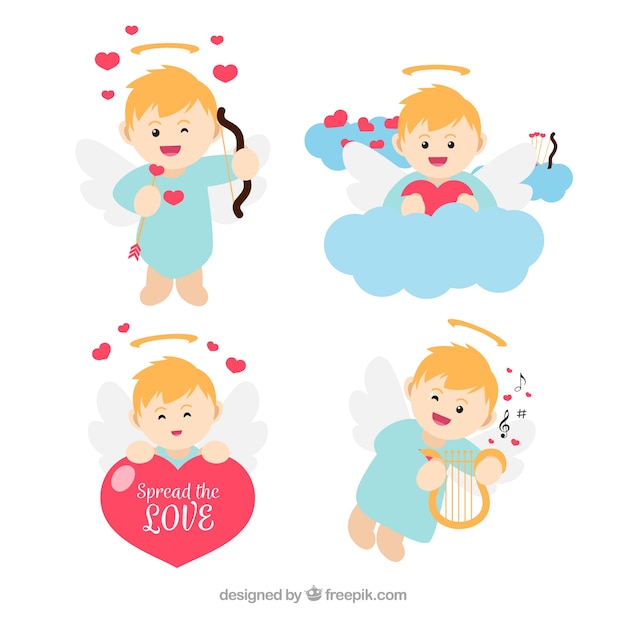 Set of cupid characters