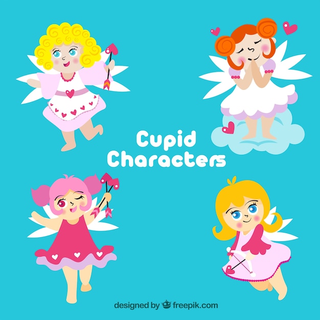 Set of cupid characters