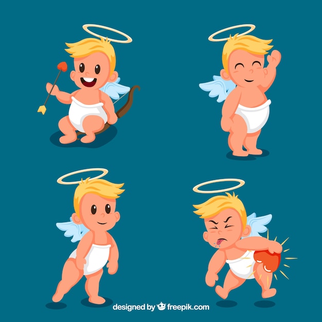 Free vector set of cupid characters