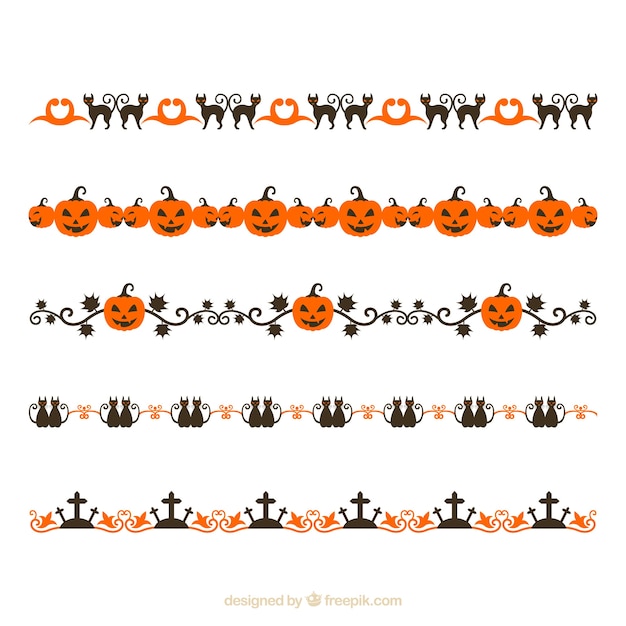 Free Vector set of cute halloween ornaments