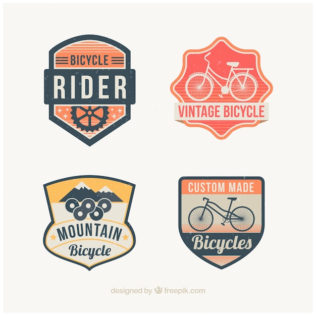 Set of decorative bicycles badges