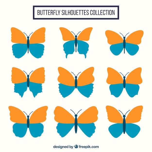 Free Vector set of decorative butterflies