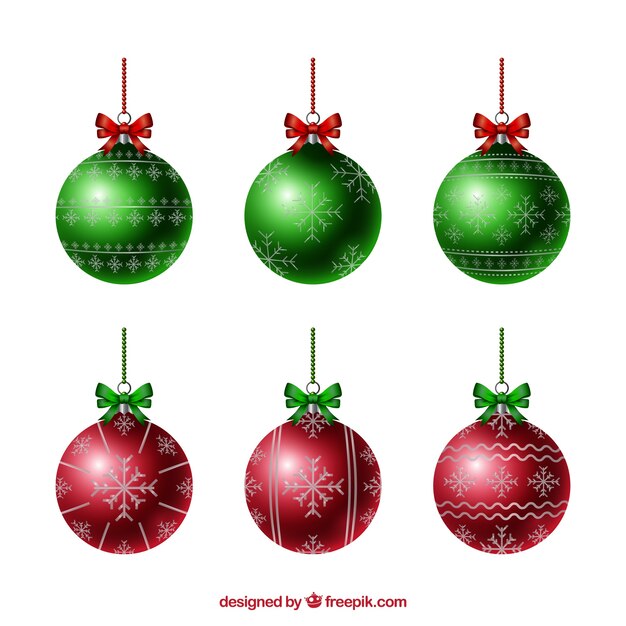 Set of decorative christmas balls