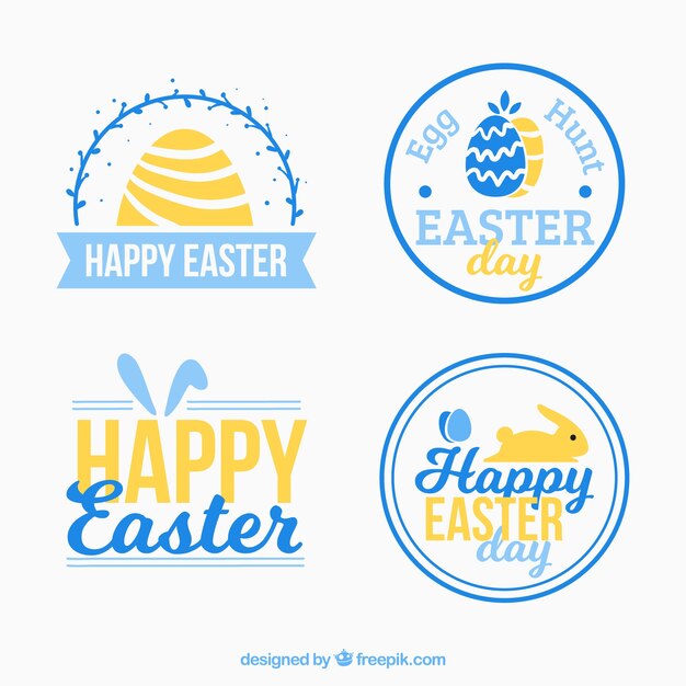 Set of decorative easter day stickers