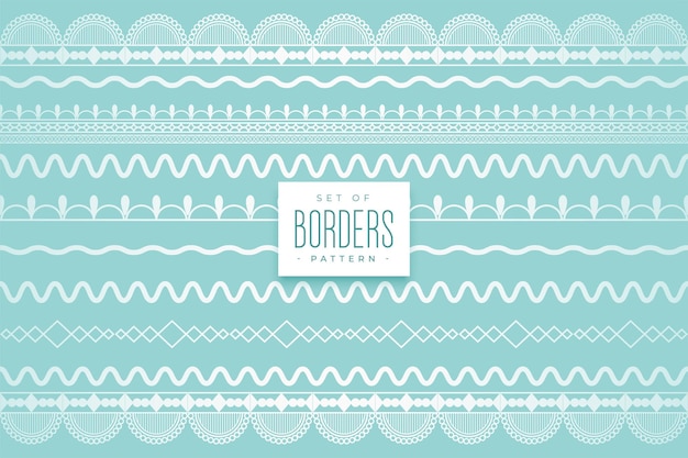 Free vector set of decorative lace pattern border banner design