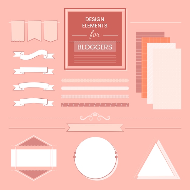 Set of design elements for bloggers vector