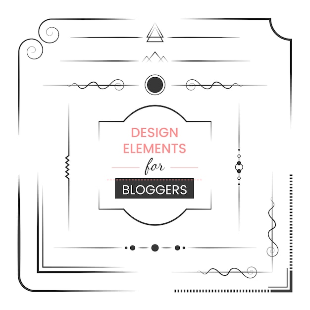 Free Vector set of design elements for bloggers vector