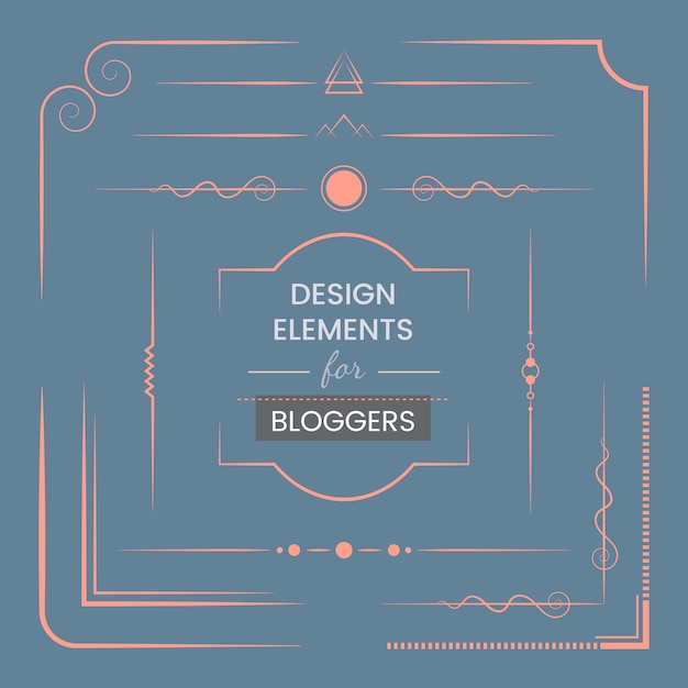 Free Vector set of design elements for bloggers vector