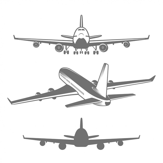 Free Vector set of designed airplanes illustrations