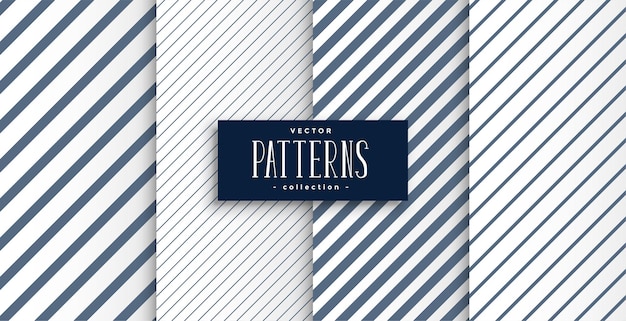 Free vector set of diagonal lines patterns design