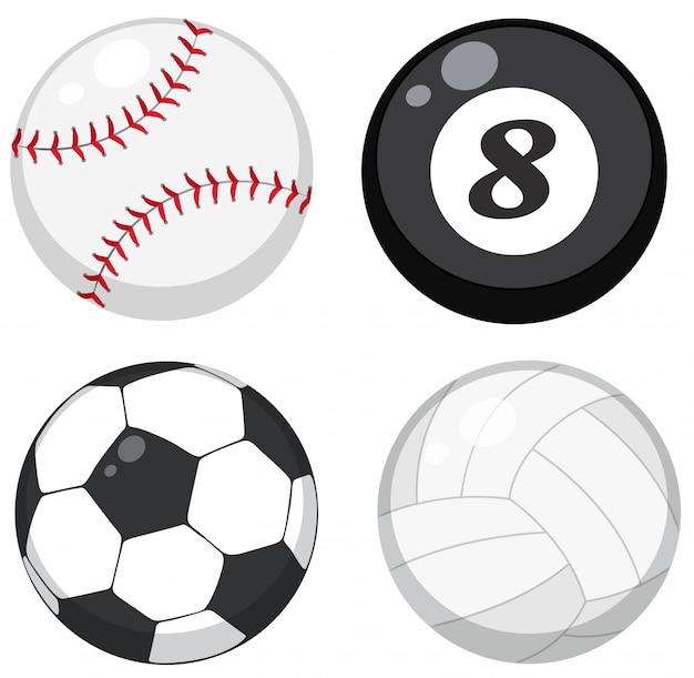 Set of different balls