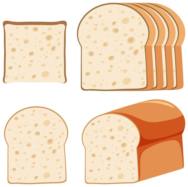 Set of different breads