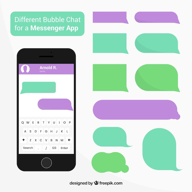 Free vector set of different bubbles chat for messenger app