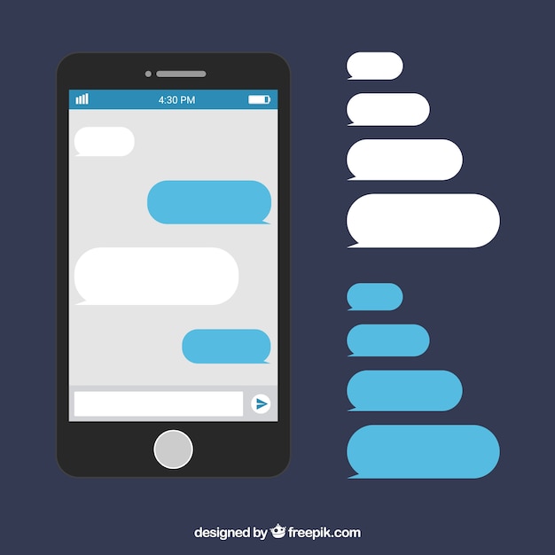 Free Vector set of different bubbles chat for messenger app