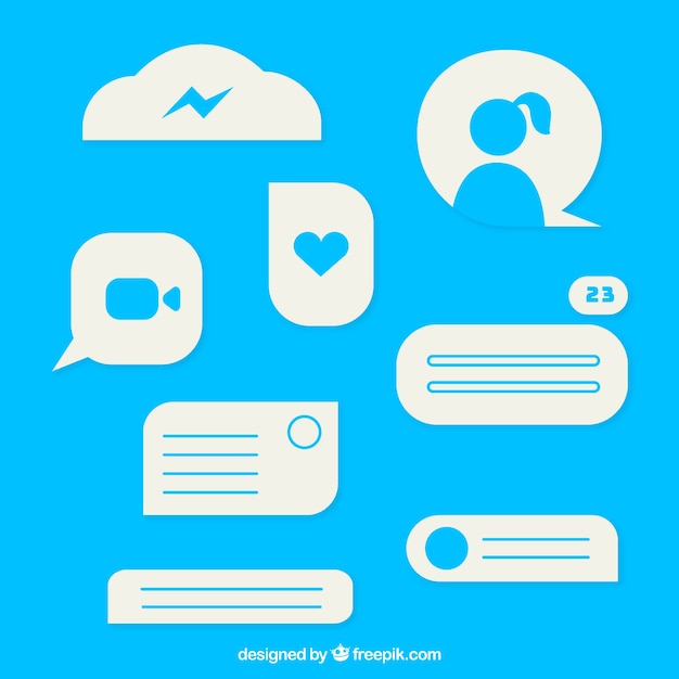 Free Vector set of different bubbles chat for messenger app