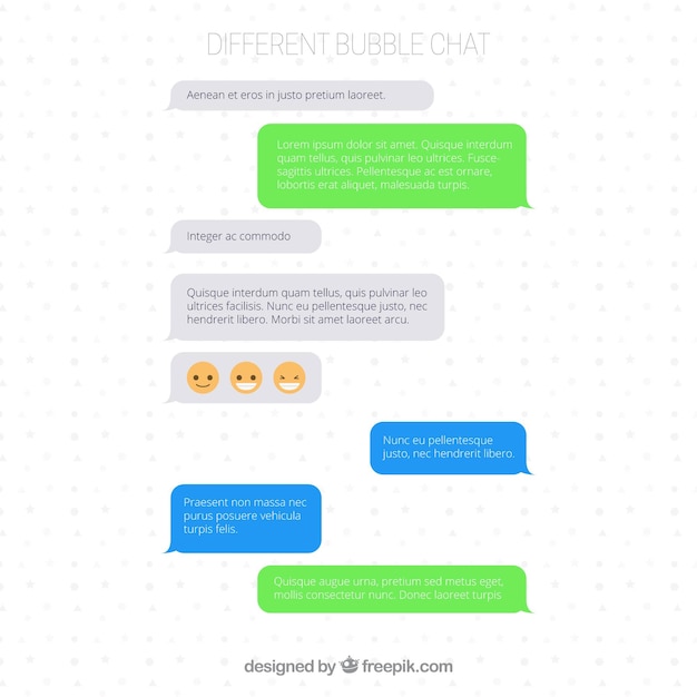 Free vector set of different bubbles chat for messenger app