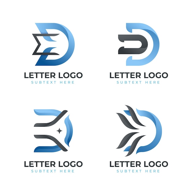 Set of different gradient d logo