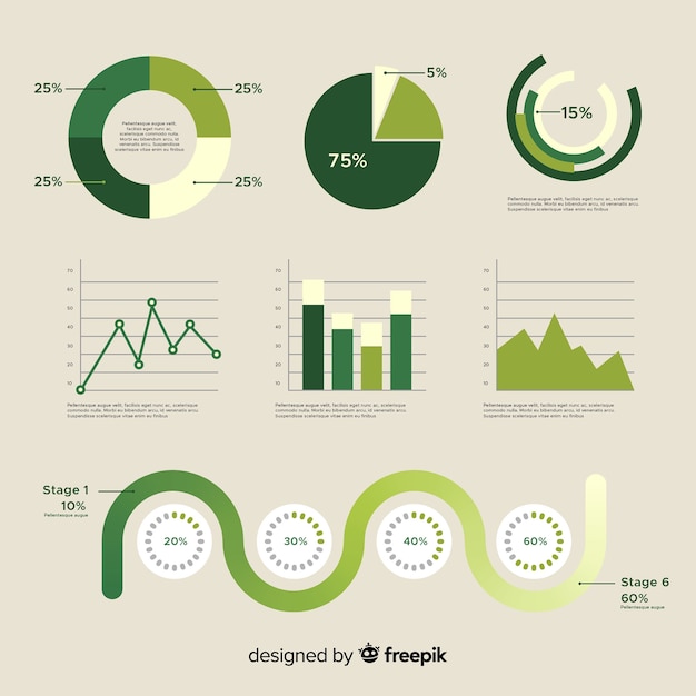 Free Vector set of different infographic elements