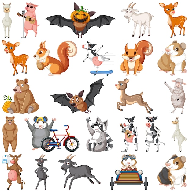 Set of different kids of animals