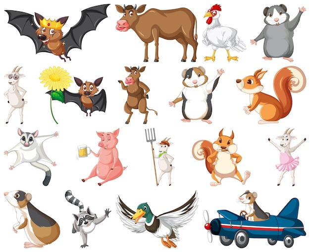 Free Vector set of different kinds of animals