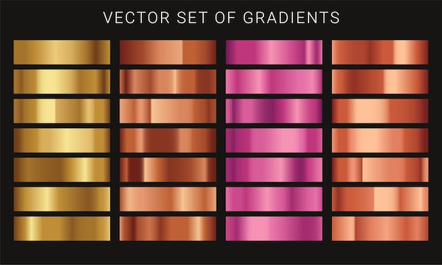 Set of different metallic gradients