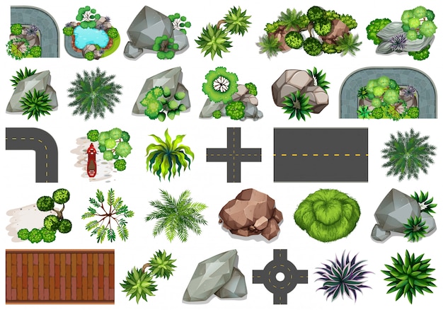 Set of different nature objects