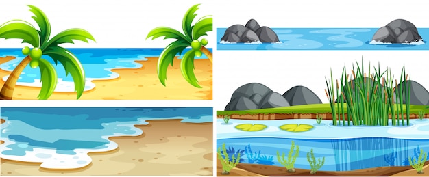 Set of different nature scenes