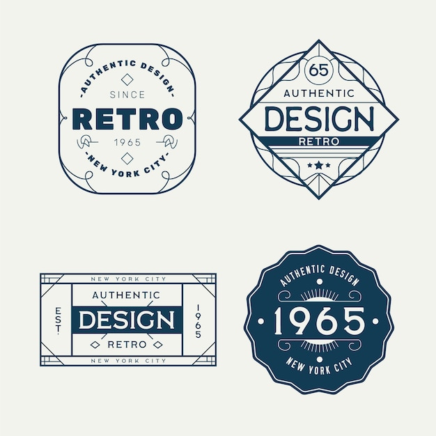 Free vector set of different retro logos