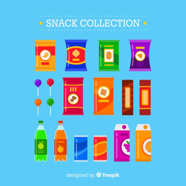 Free Vector set of different snacks