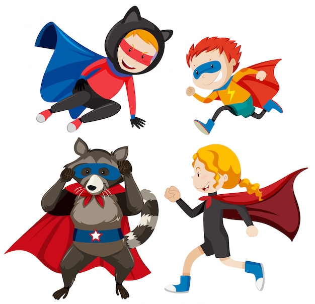 Free Vector set of different super heros