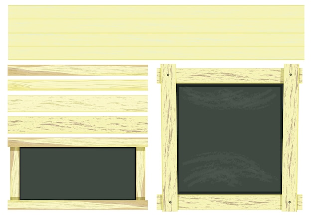 Free vector set of different wooden boards