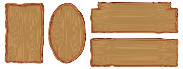 Set of different wooden sign boards