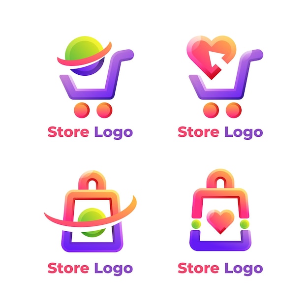 Set of e-commerce logo templates