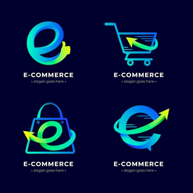 Set of e-commerce logo templates