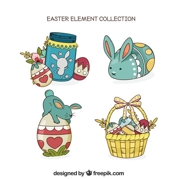 Set of easter egg design