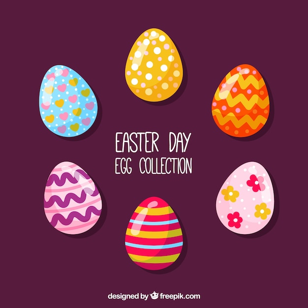 Free Vector set of easter eggs