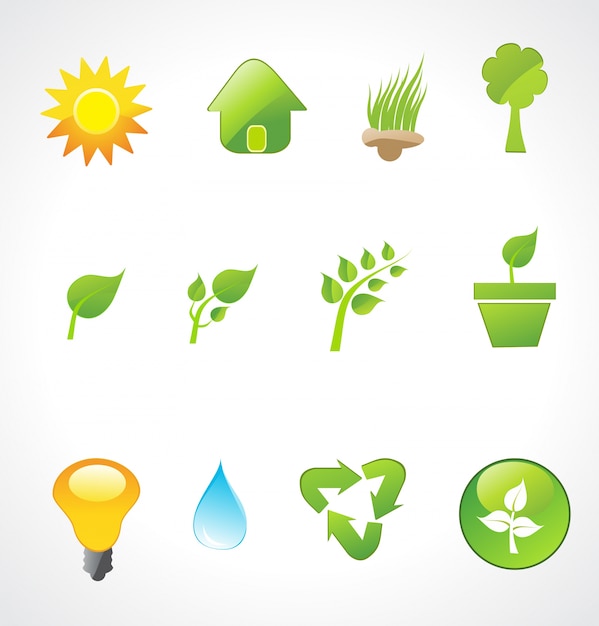 Free vector set of ecology icons