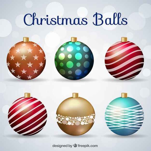 Set of elegant christmas balls