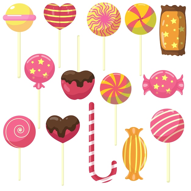 Free Vector set of the element candy collection